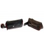 2 zip Colombian buffalo leather pouch for pipe, tobacco and accessories