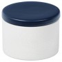 Pot en céramique cylindrique - Blanc et Bleu