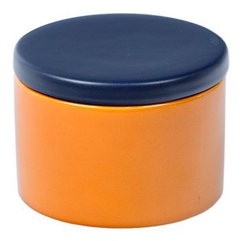Cylindrical Ceramic Tobacco jar - Yellow/Blue