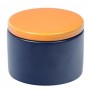 Cylindrical Ceramic Tobacco jar - Blue/Yellow