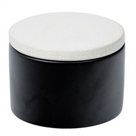 Pot en céramique cylindrique - Noir et Blanc