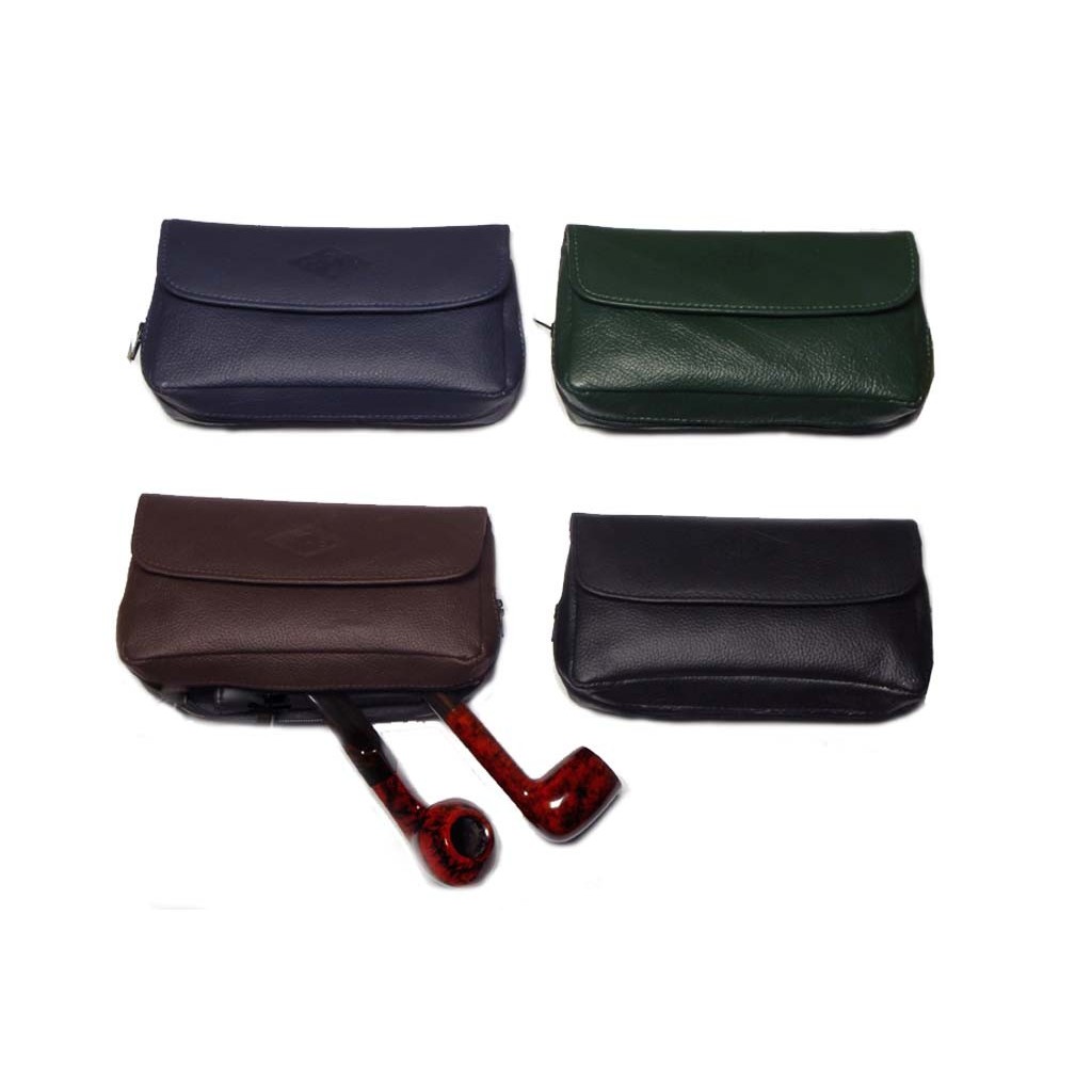 MPB leather pouch for 2 pipes, tobacco and accessories