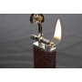 Tsubota Pearl “Stanley“ pipe lighter - brown leather