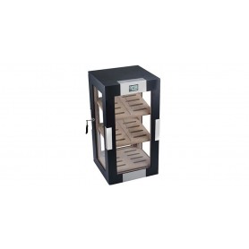 Cigar cabinet black matte -digital hygro