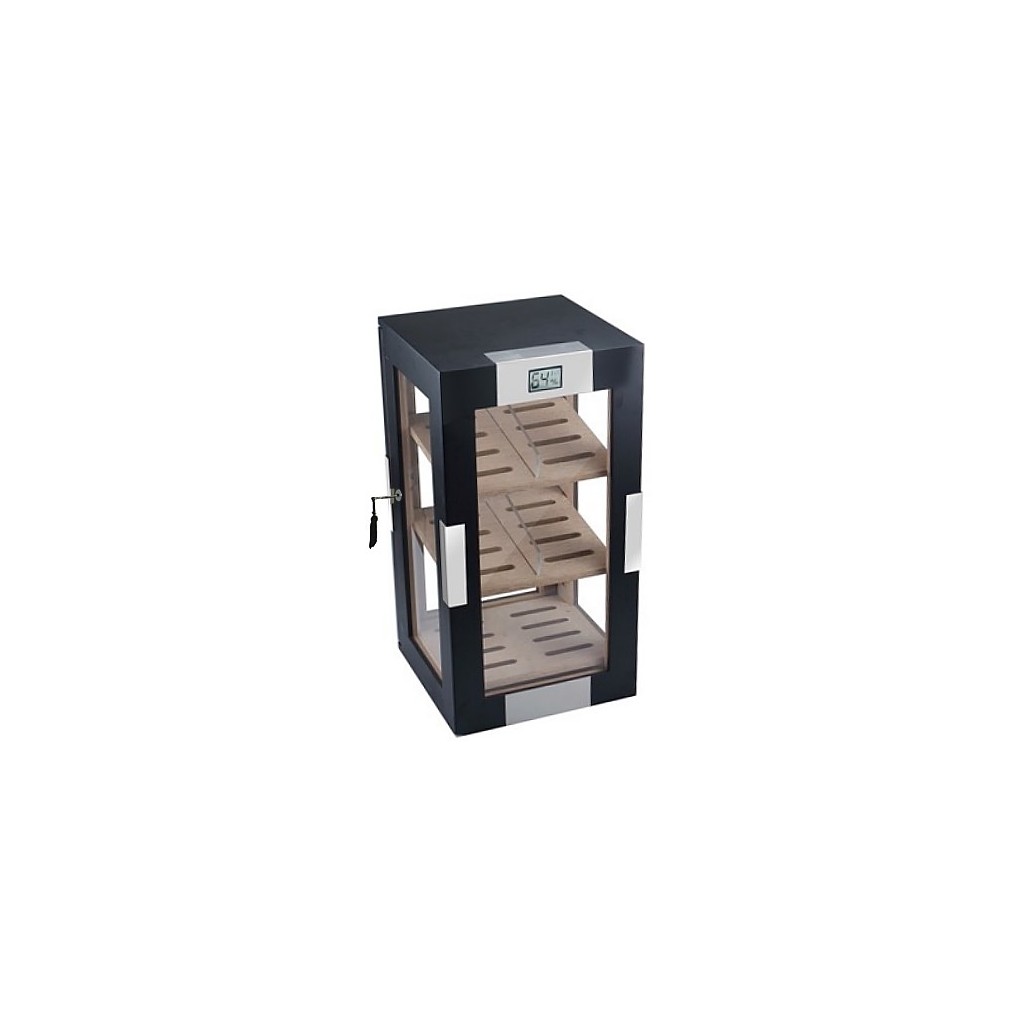 Cigar cabinet black matte -digital hygro