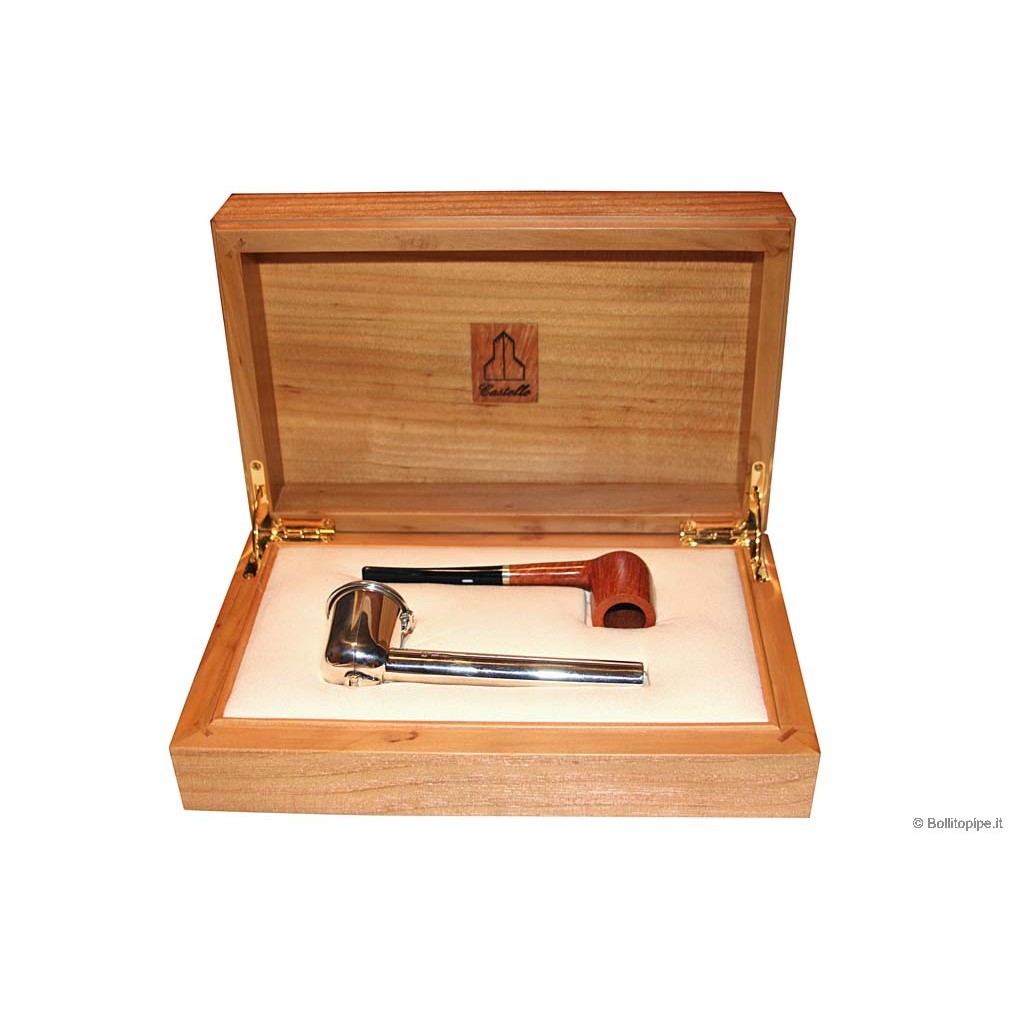 Castello Collection with silver pipe holder - with wood box