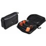 Magnet Line Black leather trousse for 4 pipes, tobacco and accessories