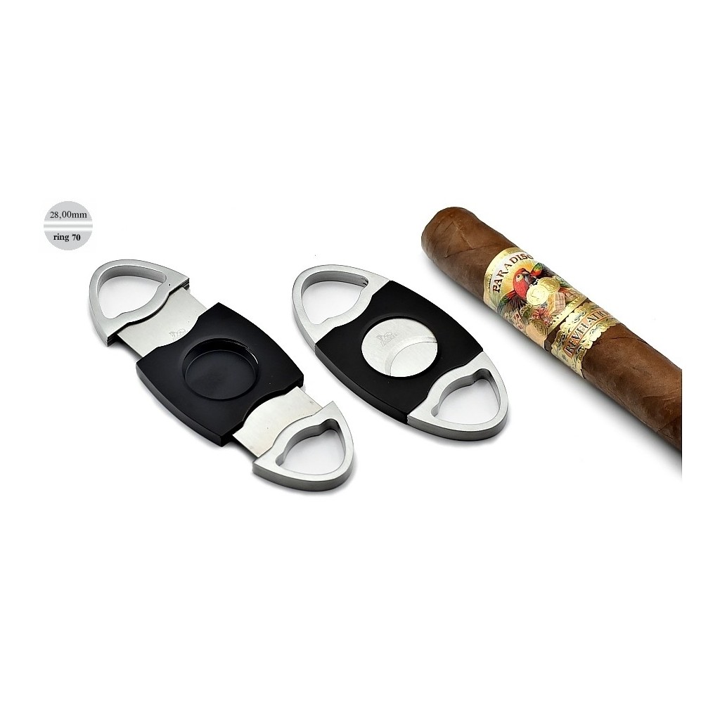 Coupe cigares "Ellisse easy cut" avec 2 lame - ecier et noir