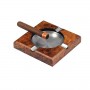 Square pipe / cigar ashtray - elm mat
