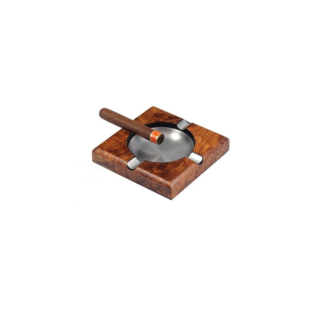 Square pipe / cigar ashtray - elm mat