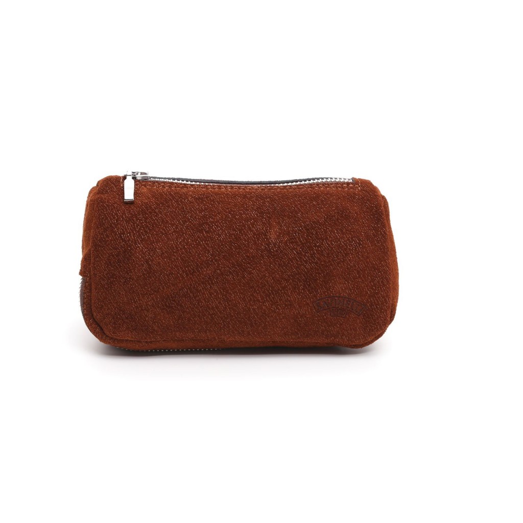 Savinelli pouch brown suede for 2 pipes, tobacco and accessories