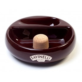 Savinelli Ceramic ashtray with pipe rest - brown