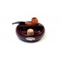 Savinelli Ceramic ashtray with pipe rest - brown