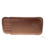Leather sewn by hand cigar case Long for 5 Toscano - Tan